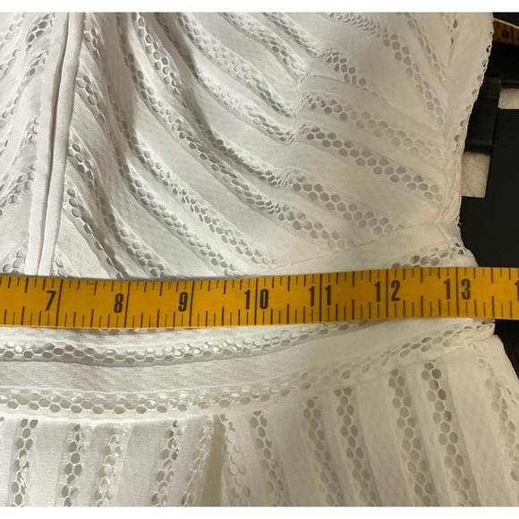 NWT J Crew White Eyelet Lace V Neck Sleeveless Fit Flare Midi Dress Coastal 0 0 - Picture 12 of 14
